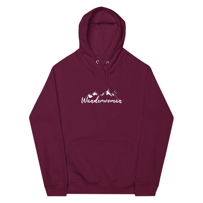 Wanderwoman. - Unisex Premium Organic Hoodie wandern Weinrot