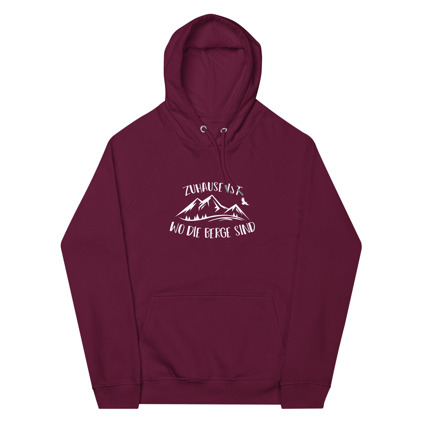 Zuhause ist wo die Berge sind - Unisex Premium Organic Hoodie berge Weinrot