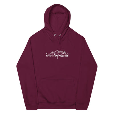 Wanderfraueli - Unisex Premium Organic Hoodie wandern Weinrot