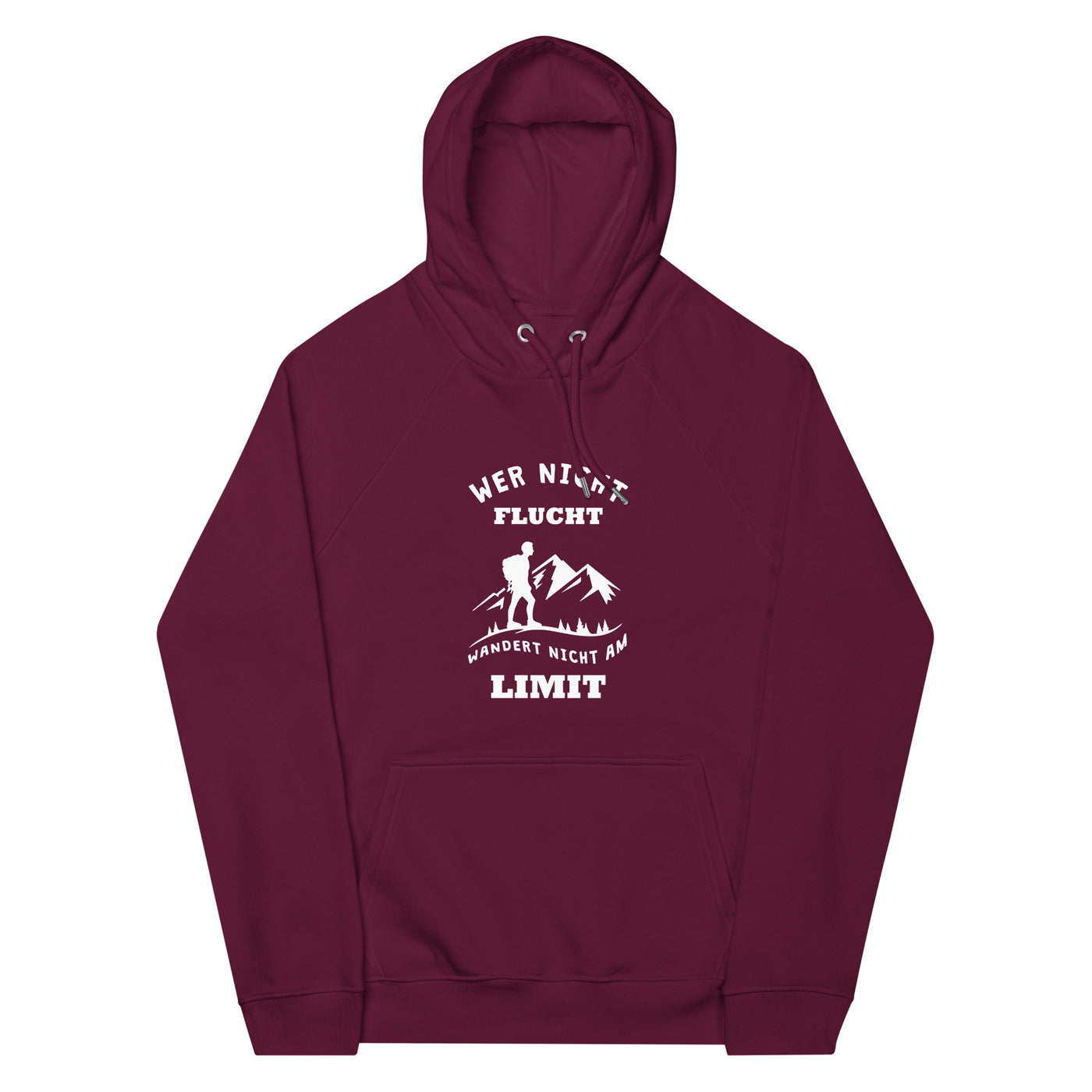 Wer nicht flucht wandert nicht am Limit - Unisex Premium Organic Hoodie berge Weinrot