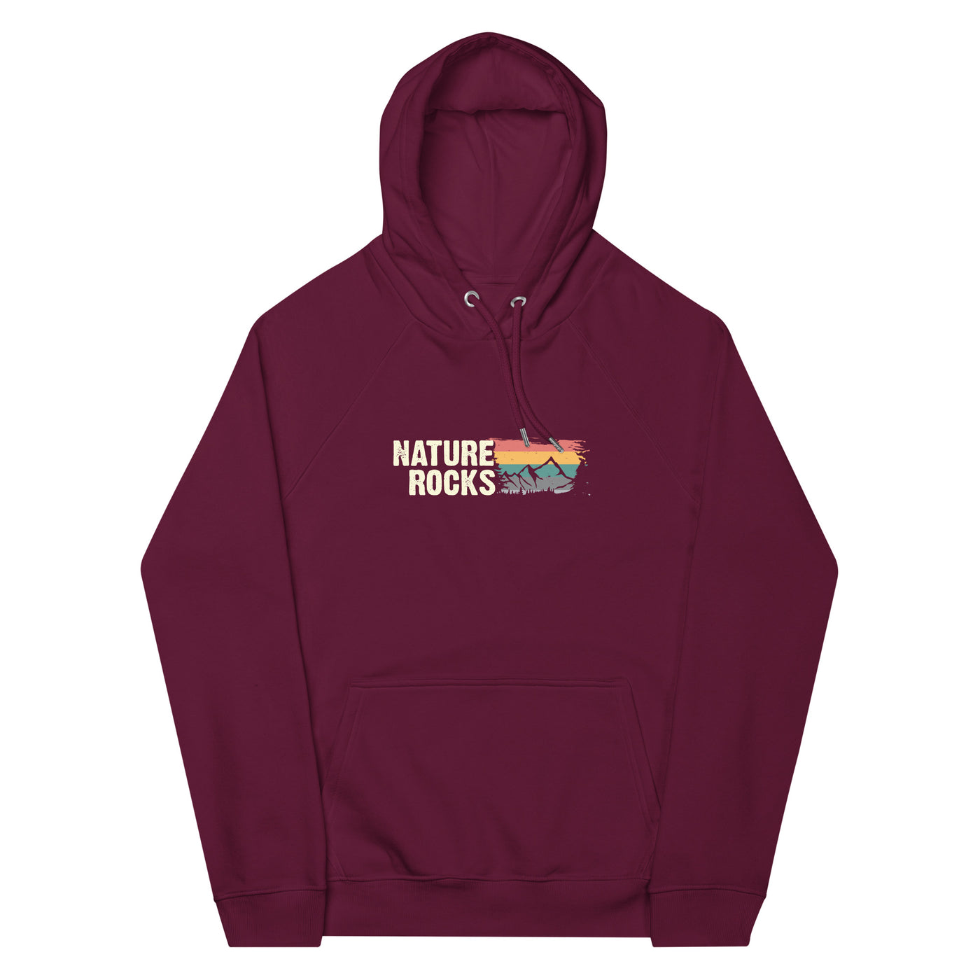 Nature Rocks - Unisex Premium Organic Hoodie berge camping wandern Weinrot