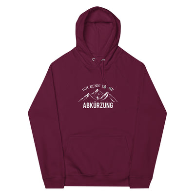 Ich kenne da ne Abkürzung - Unisex Premium Organic Hoodie berge wandern xxx yyy zzz Burgundy