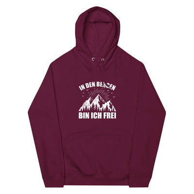 In Den Bergen Bin Ich Frei - Unisex Premium Organic Hoodie berge xxx yyy zzz Burgundy