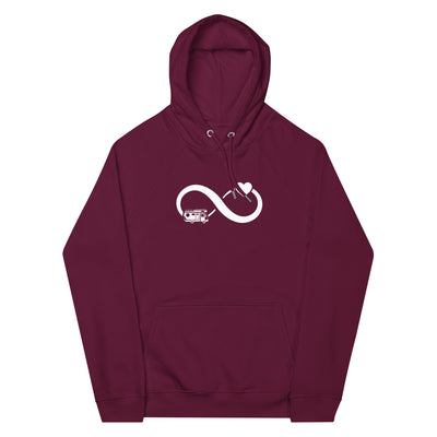 Infinity Heart and Camping - Unisex Premium Organic Hoodie camping xxx yyy zzz Burgundy