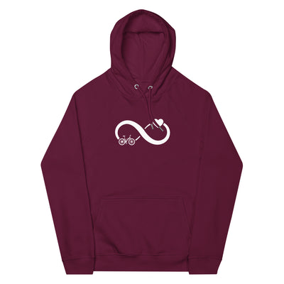 Infinity Heart and Cycling - Unisex Premium Organic Hoodie fahrrad xxx yyy zzz Burgundy