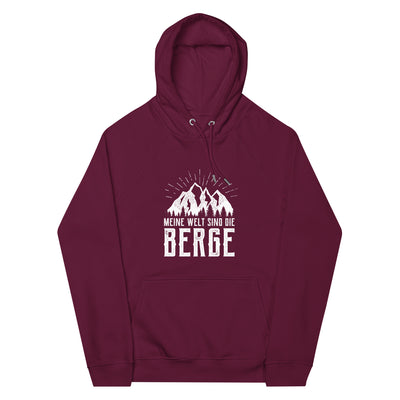 Meine Welt sind die Berge - Unisex Premium Organic Hoodie berge xxx yyy zzz Burgundy