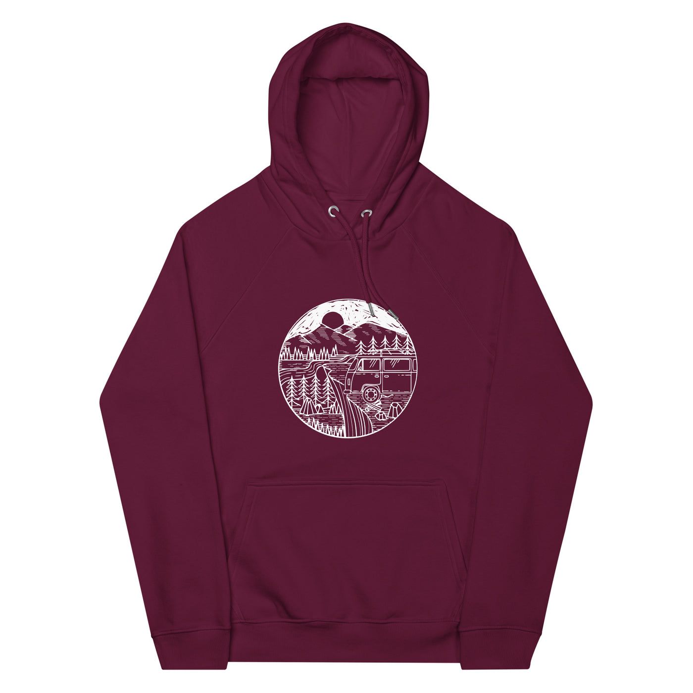 Berge - Camping Van - Unisex Premium Organic Hoodie camping xxx yyy zzz Burgundy