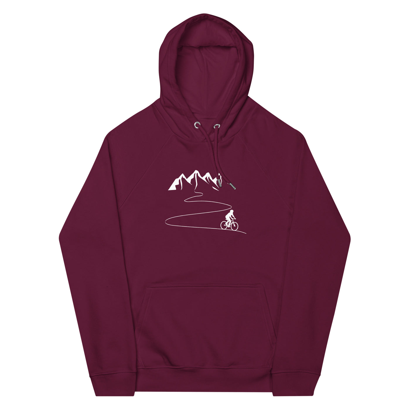 Berge - Kurve Linie - Radfahren - Unisex Premium Organic Hoodie fahrrad xxx yyy zzz Burgundy