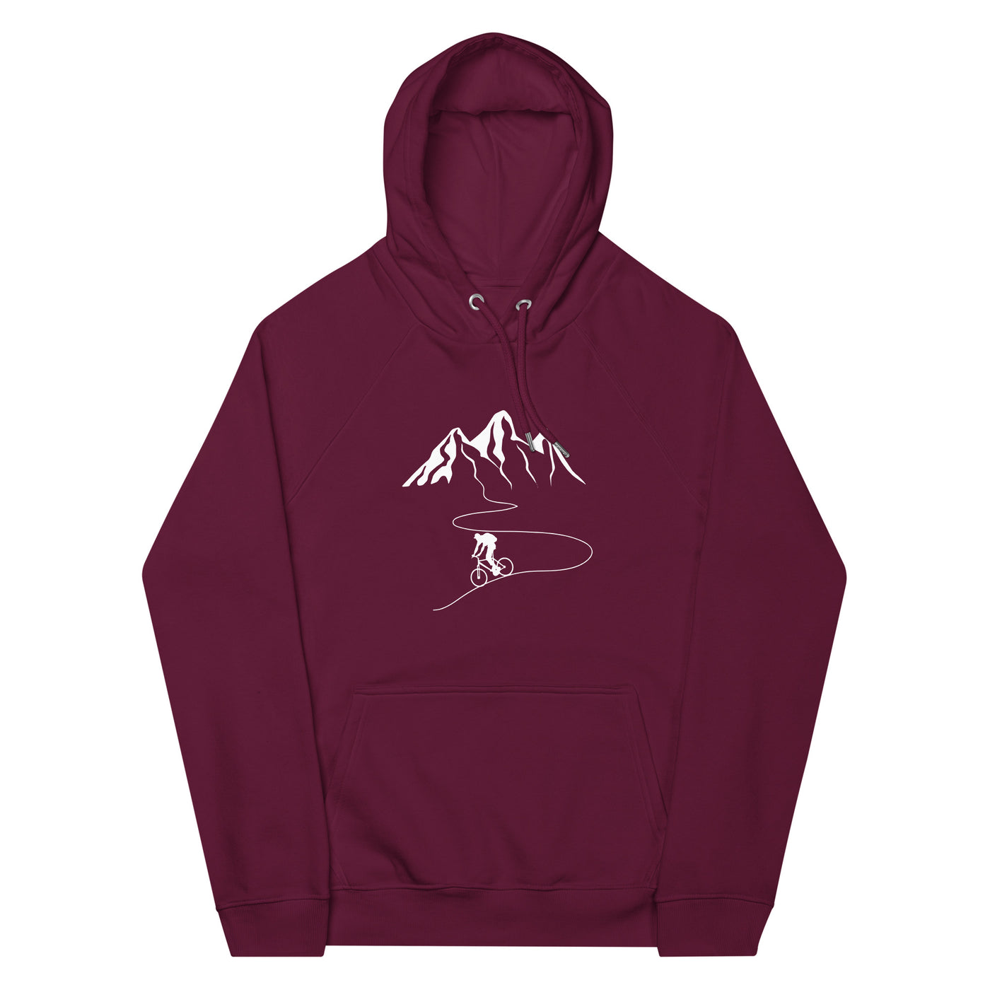 Berge - Kurve Linie - Radfahren - Unisex Premium Organic Hoodie fahrrad xxx yyy zzz Burgundy