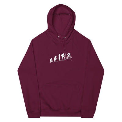 Mountainbike Evolution - (M) - Unisex Premium Organic Hoodie xxx yyy zzz Burgundy