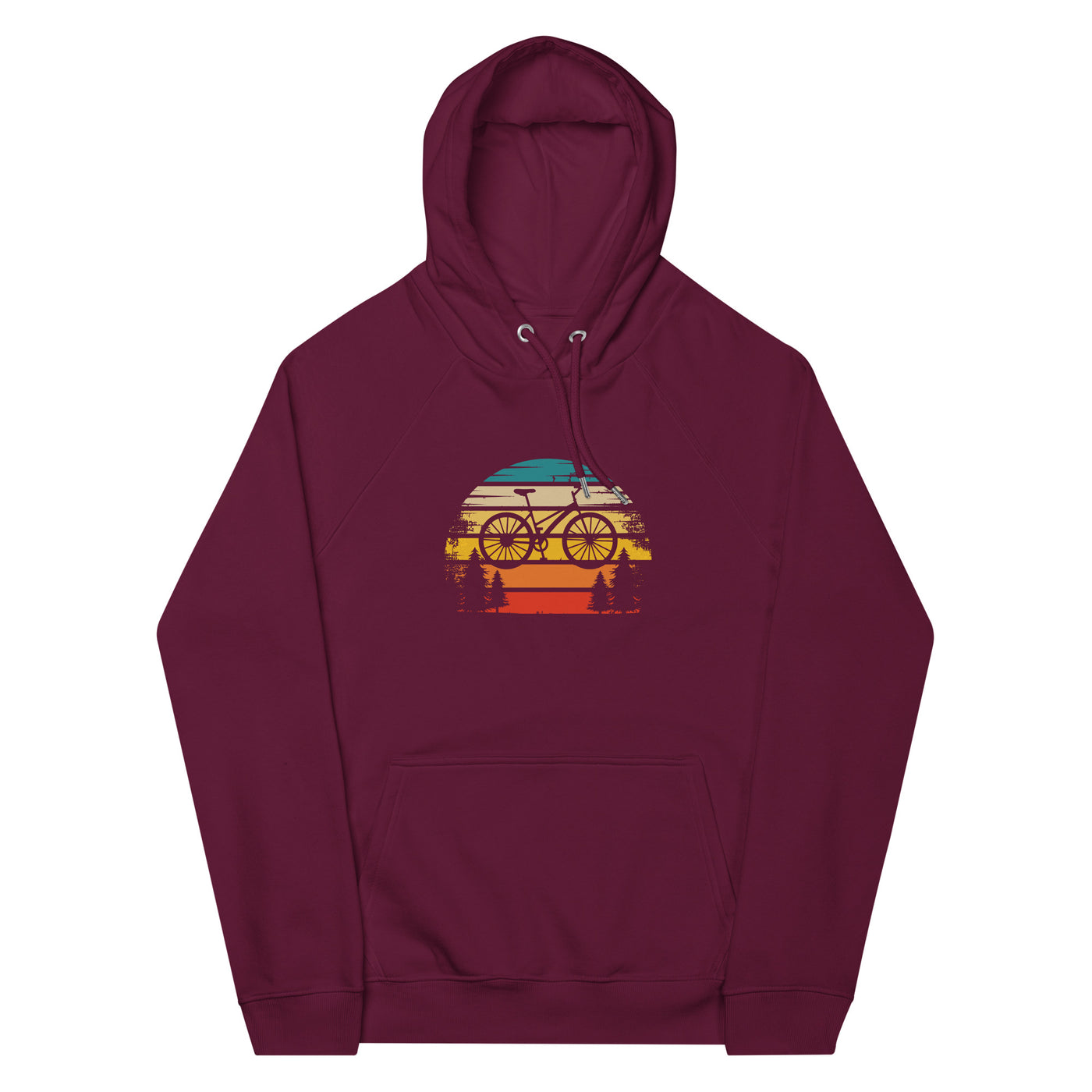 Retro Sonne und Fahrrad - Unisex Premium Organic Hoodie fahrrad xxx yyy zzz Burgundy