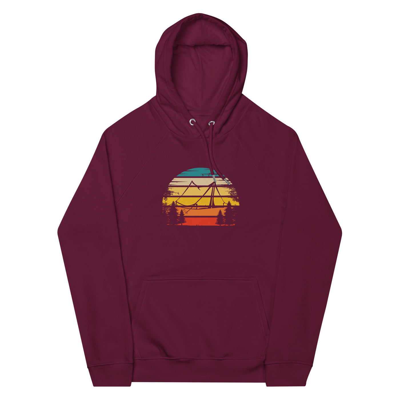 Retro Sonne und Camping - Unisex Premium Organic Hoodie camping xxx yyy zzz Burgundy