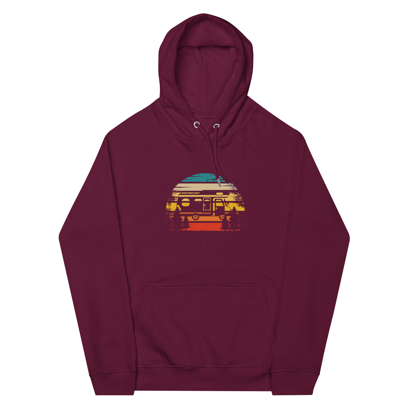 Retro Sonne und Camping - Unisex Premium Organic Hoodie camping xxx yyy zzz Burgundy