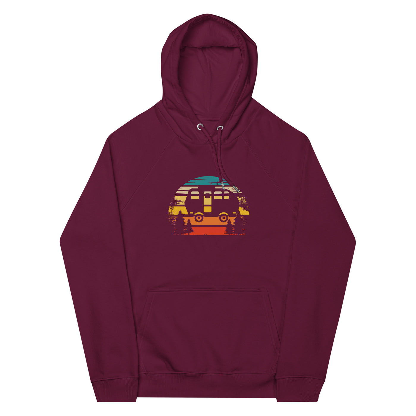 Retro Sonne und Camping - Unisex Premium Organic Hoodie camping xxx yyy zzz Burgundy