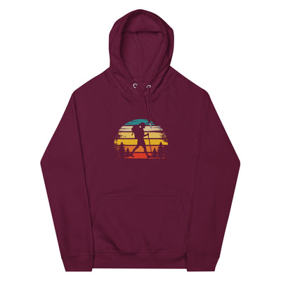 Retro Sonne und Wandern - Unisex Premium Organic Hoodie wandern xxx yyy zzz Burgundy