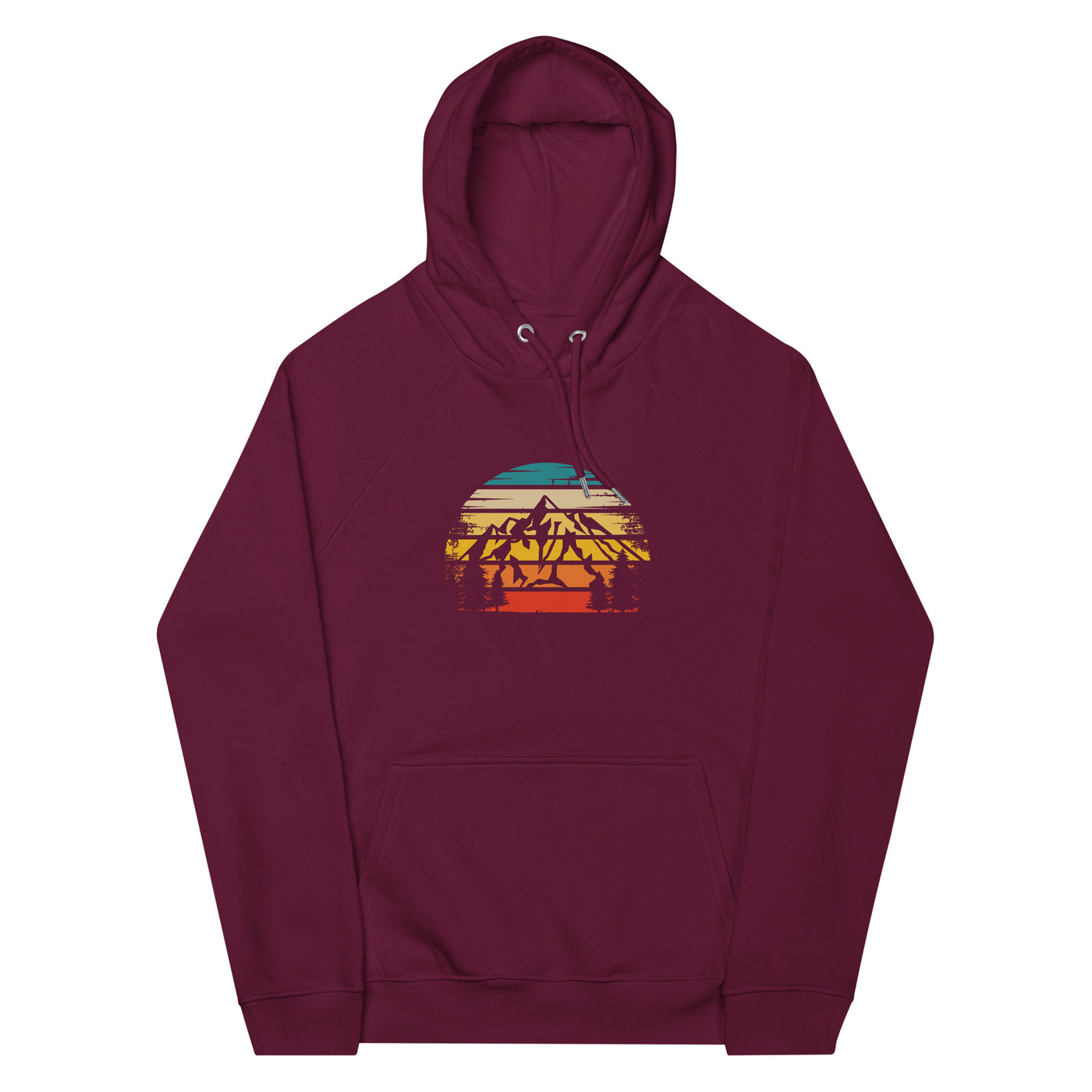 Retro Sonne und Berge - Unisex Premium Organic Hoodie berge xxx yyy zzz Burgundy