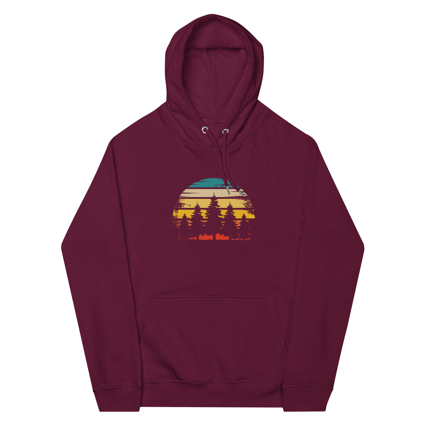 Retro Sonne und Bäume - Unisex Premium Organic Hoodie camping xxx yyy zzz Burgundy