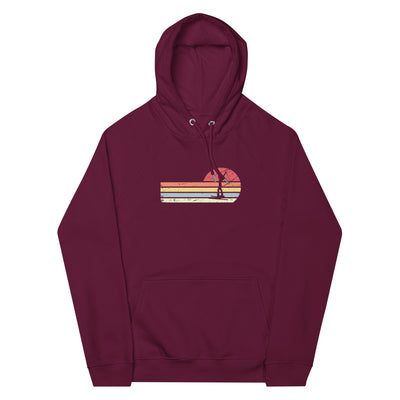 Sonne und Retro Linies - Frau Skifahren - Unisex Premium Organic Hoodie klettern ski xxx yyy zzz Burgundy