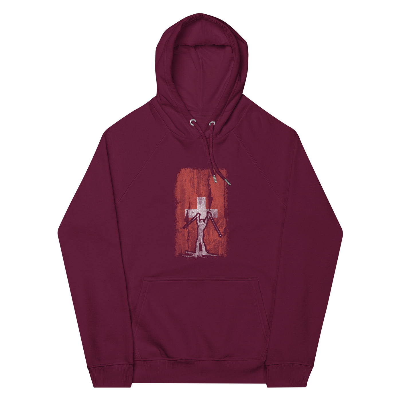 Schweizer Flagge 1 und Skifahren - Unisex Premium Organic Hoodie klettern ski xxx yyy zzz Burgundy