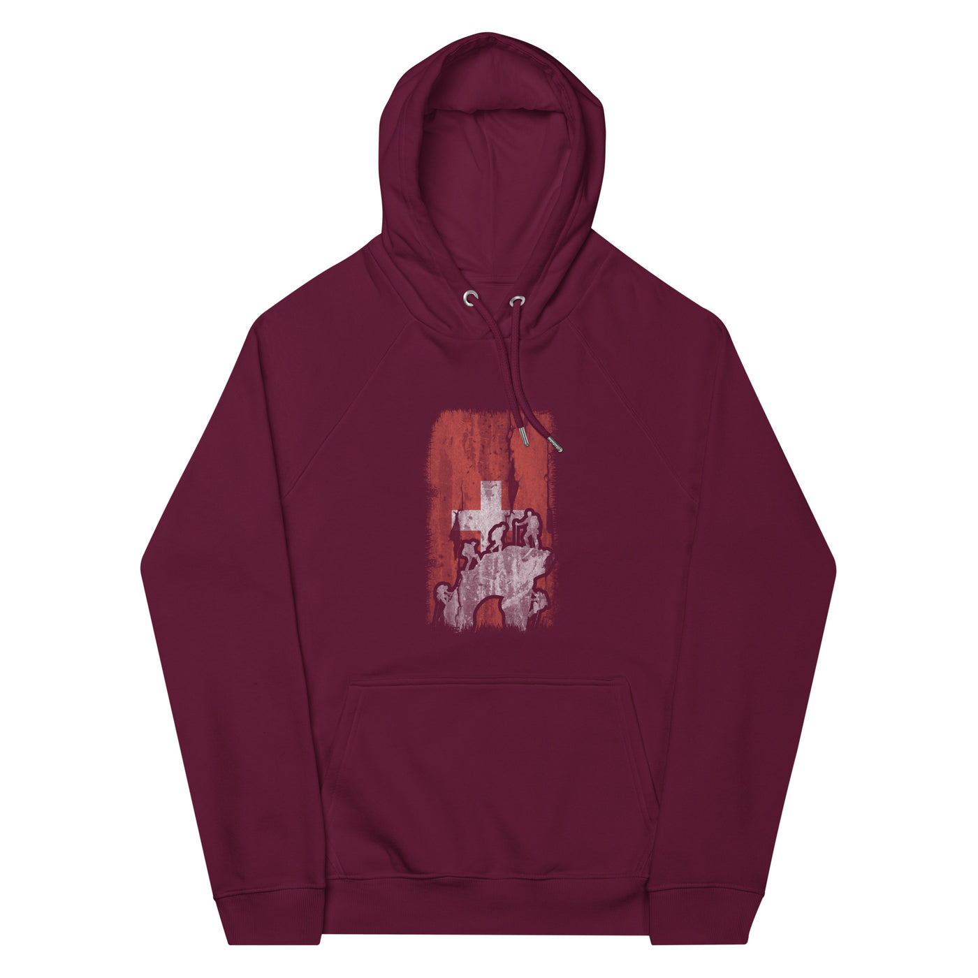 Schweizer Flagge und Klettern - Unisex Premium Organic Hoodie klettern xxx yyy zzz Burgundy