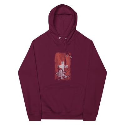 Schweizer Flagge und Snowboarding - Unisex Premium Organic Hoodie snowboarden xxx yyy zzz Burgundy