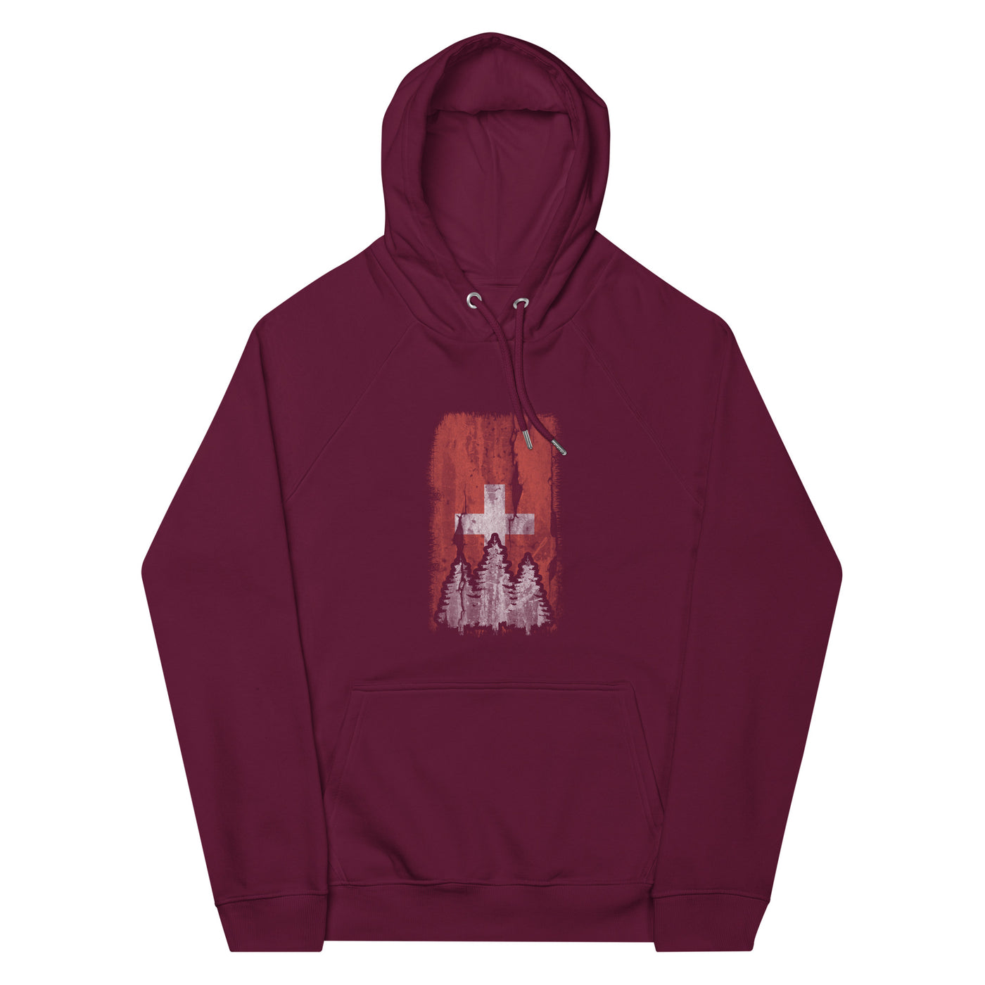 Schweizer Flagge und Baum - Unisex Premium Organic Hoodie camping xxx yyy zzz Burgundy