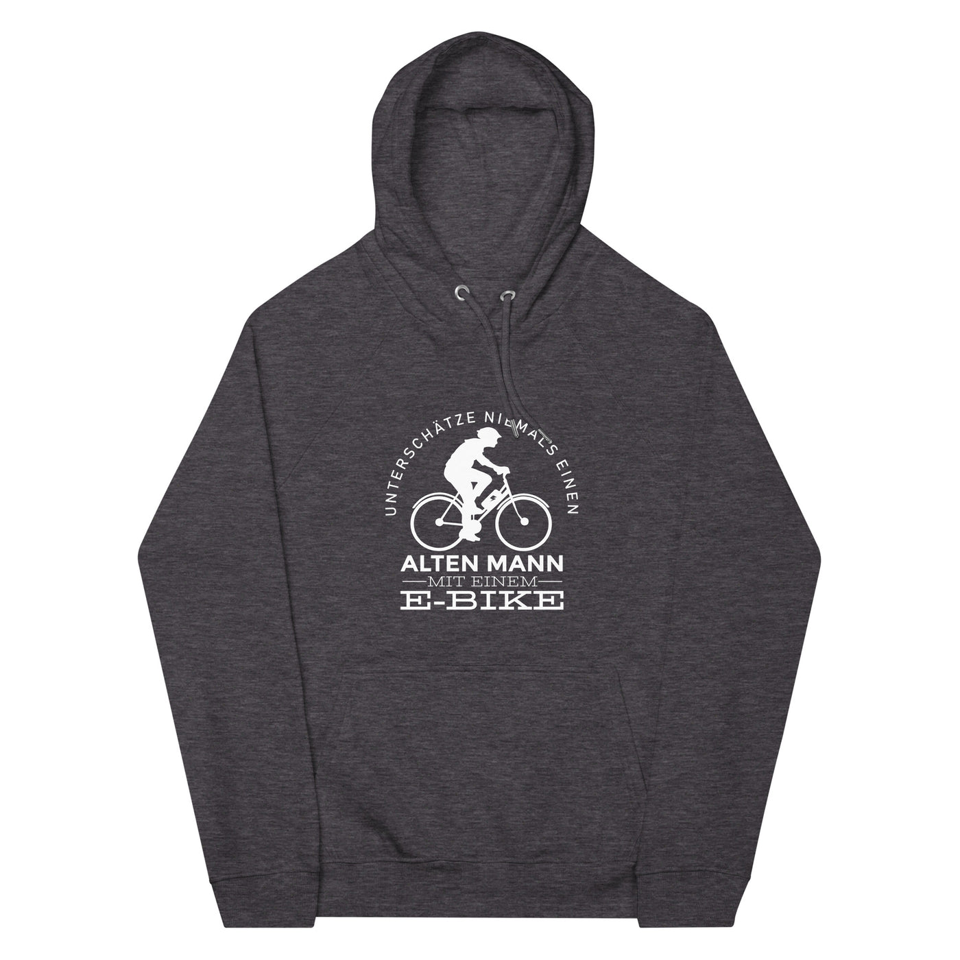 Alter Mann mit einem E-Bike - Unisex Premium Organic Hoodie e-bike Charcoal Melange