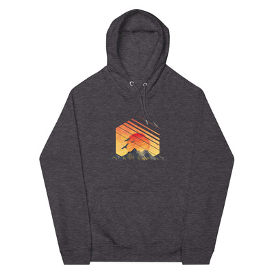 Sonnenaufgang Alpen - Unisex Premium Organic Hoodie berge Charcoal Melange