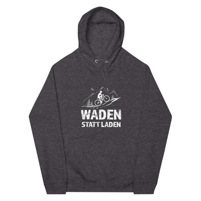 Waden statt laden - Unisex Premium Organic Hoodie fahrrad mountainbike Charcoal Melange