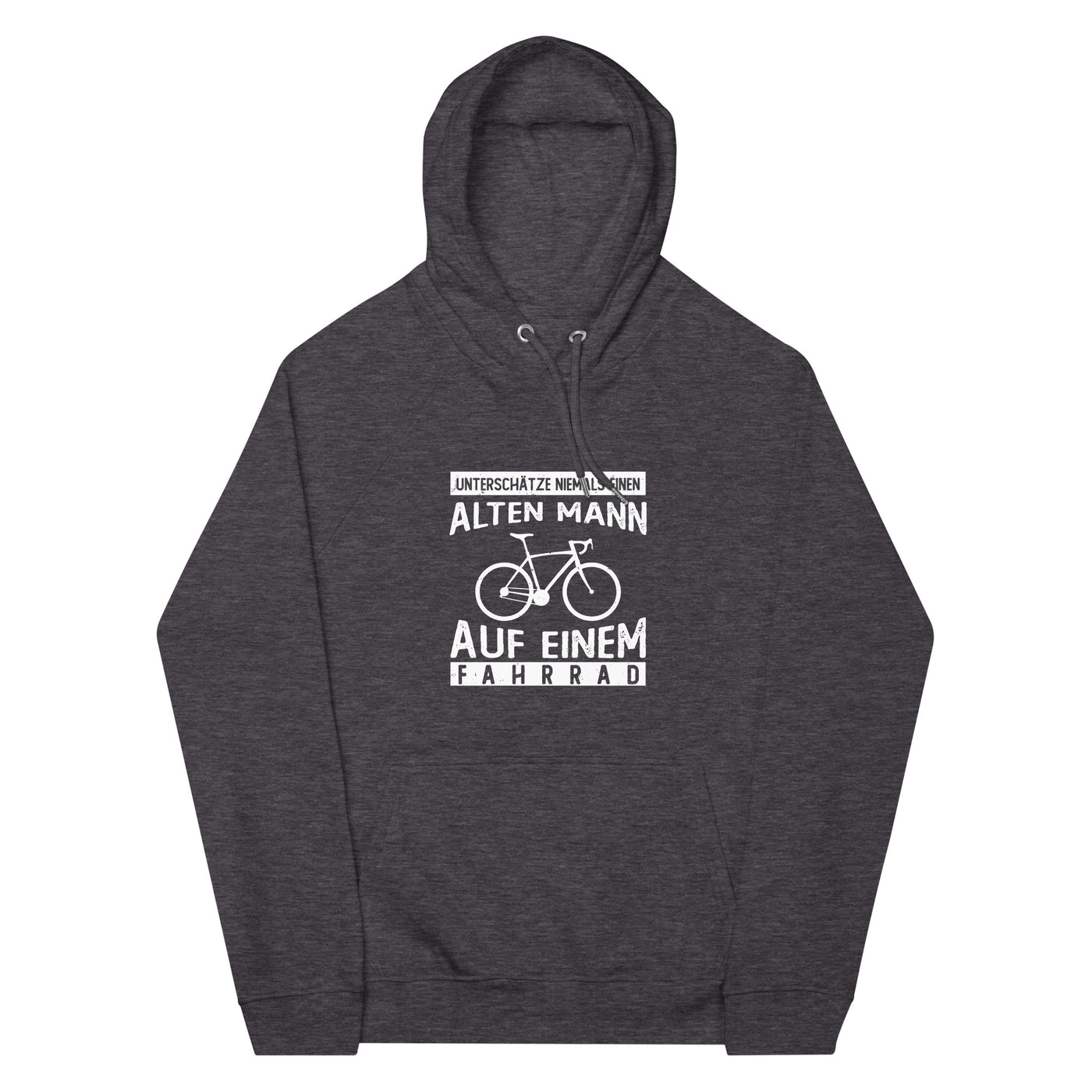 Alter Mann auf einem Fahrrad - Unisex Premium Organic Hoodie fahrrad Charcoal Melange