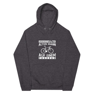 Alter Mann auf einem Fahrrad - Unisex Premium Organic Hoodie fahrrad Charcoal Melange