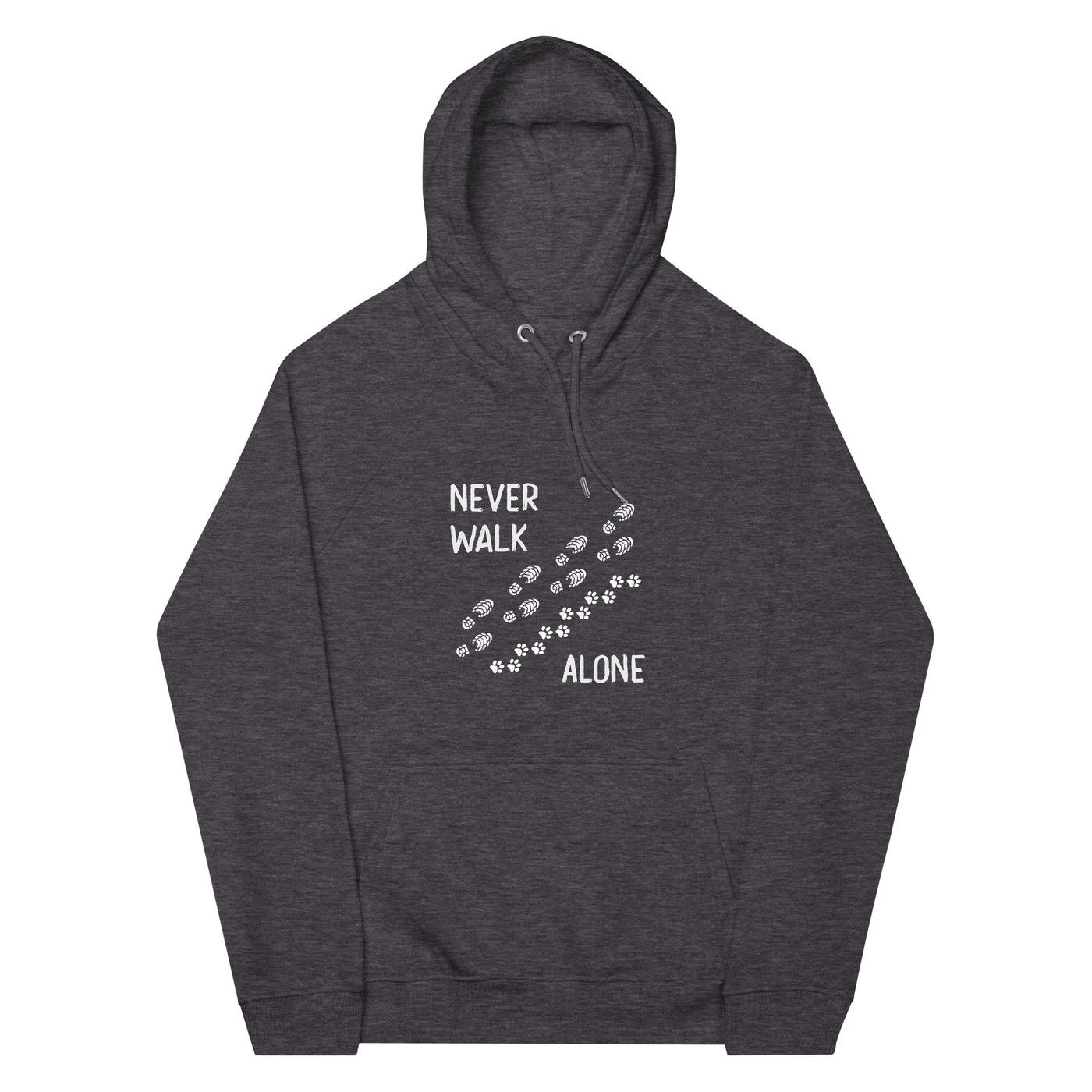 Never walk alone - Unisex Premium Organic Hoodie wandern Charcoal Melange