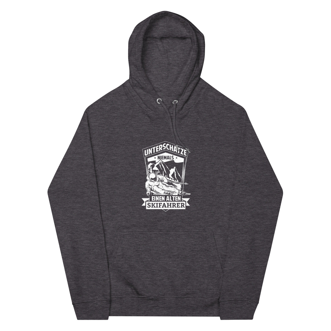 Unterschätze niemals nen alten Skifahrer - Unisex Premium Organic Hoodie ski Charcoal Melange