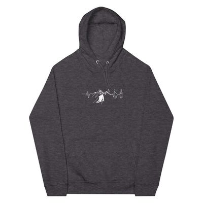 Herzschlag Berge, Wein und Ski - (S.K) - Unisex Premium Organic Hoodie klettern Charcoal Melange