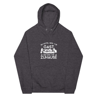 Im Hotel zu Gast - Hier zuhause - Unisex Premium Organic Hoodie camping xxx yyy zzz Charcoal Melange