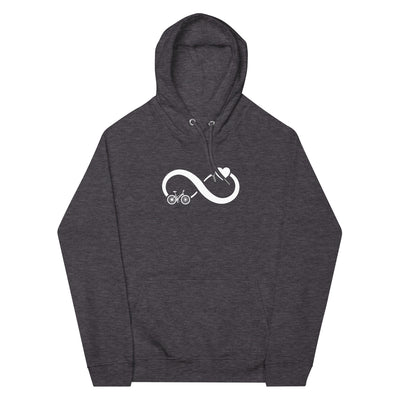 Infinity Heart and Cycling - Unisex Premium Organic Hoodie fahrrad xxx yyy zzz Charcoal Melange