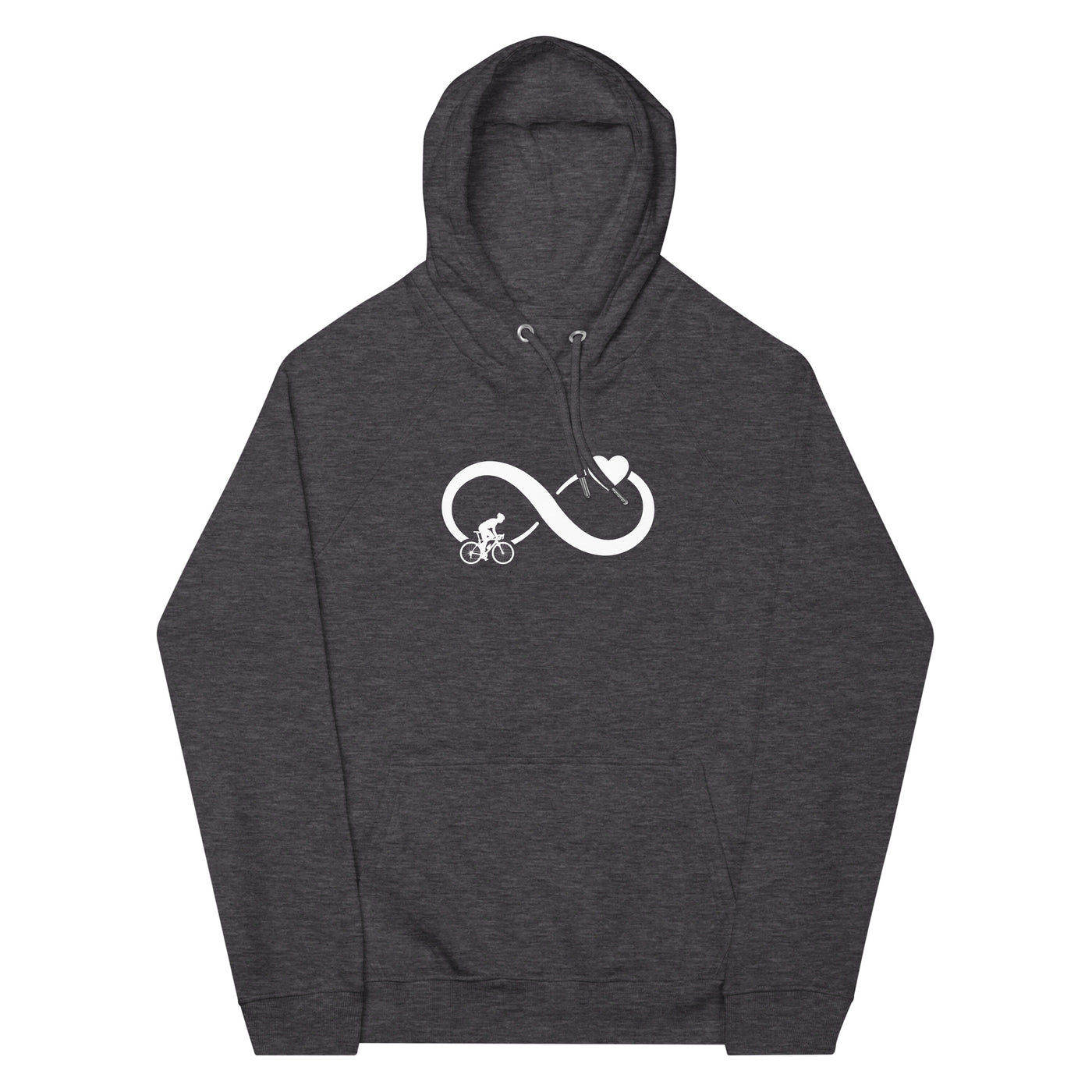 Infinity Heart and Cycling 1 - Unisex Premium Organic Hoodie fahrrad xxx yyy zzz Charcoal Melange