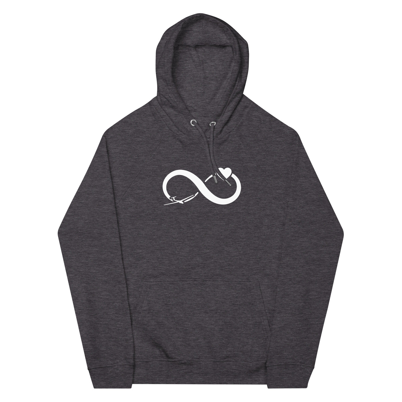 Infinity Heart and Sailplane - Unisex Premium Organic Hoodie berge xxx yyy zzz Charcoal Melange