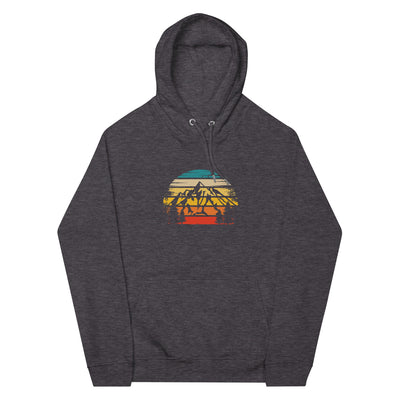 Retro Sonne und Berge - Unisex Premium Organic Hoodie berge xxx yyy zzz Charcoal Melange