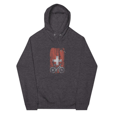 Schweizer Flagge und Radfahren - Unisex Premium Organic Hoodie fahrrad xxx yyy zzz Charcoal Melange