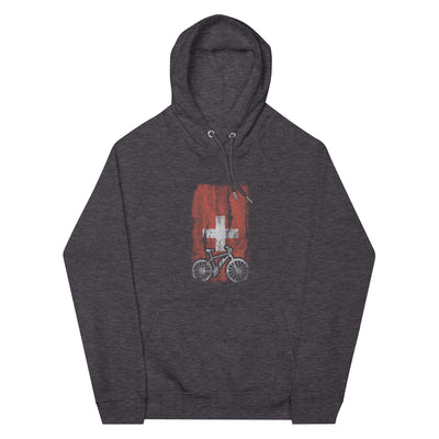 Schweizer Flagge und Ebike - Unisex Premium Organic Hoodie e-bike xxx yyy zzz Charcoal Melange