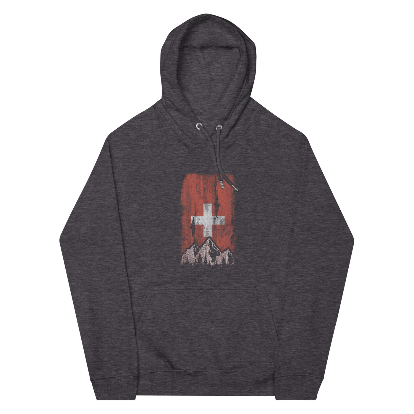 Schweizer Flagge und Berge - Unisex Premium Organic Hoodie berge xxx yyy zzz Charcoal Melange