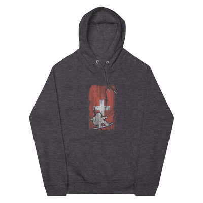 Schweizer Flagge und Snowboarding - Unisex Premium Organic Hoodie snowboarden xxx yyy zzz Charcoal Melange