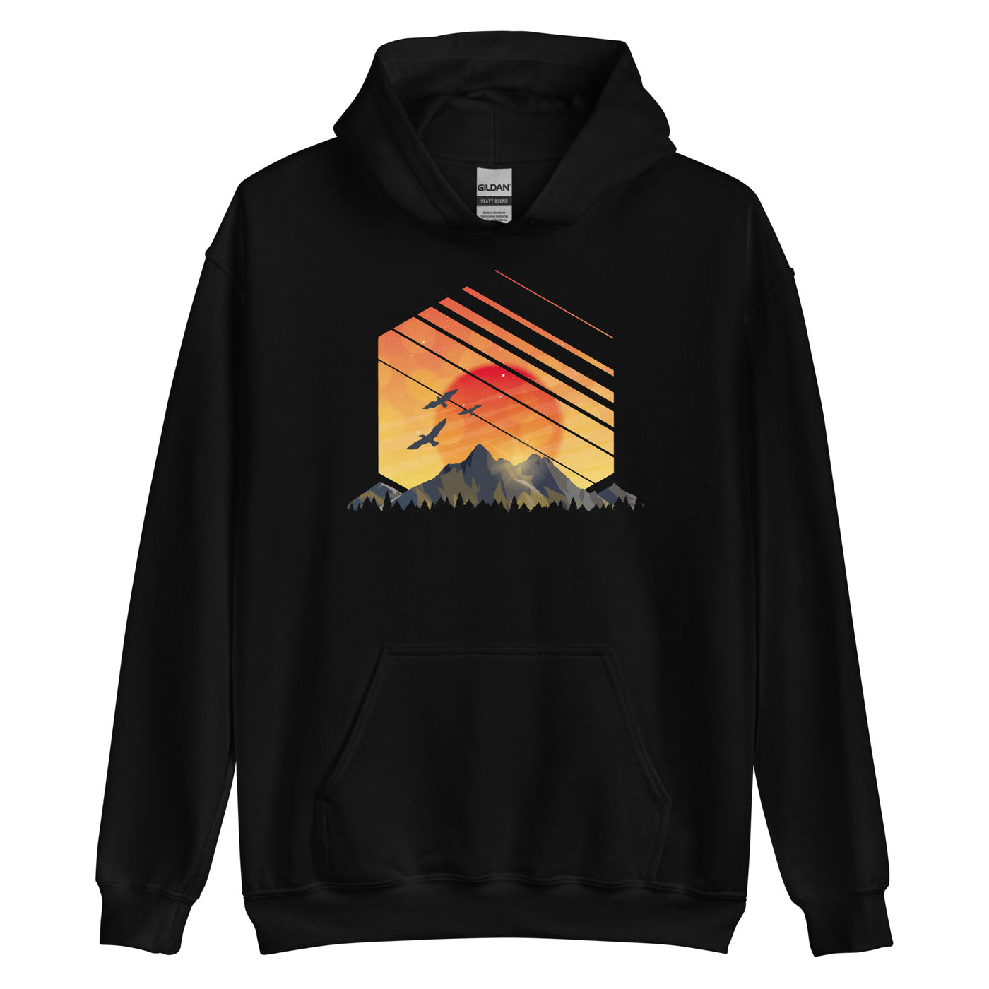 Sonnenaufgang Alpen - Unisex Hoodie berge Schwarz