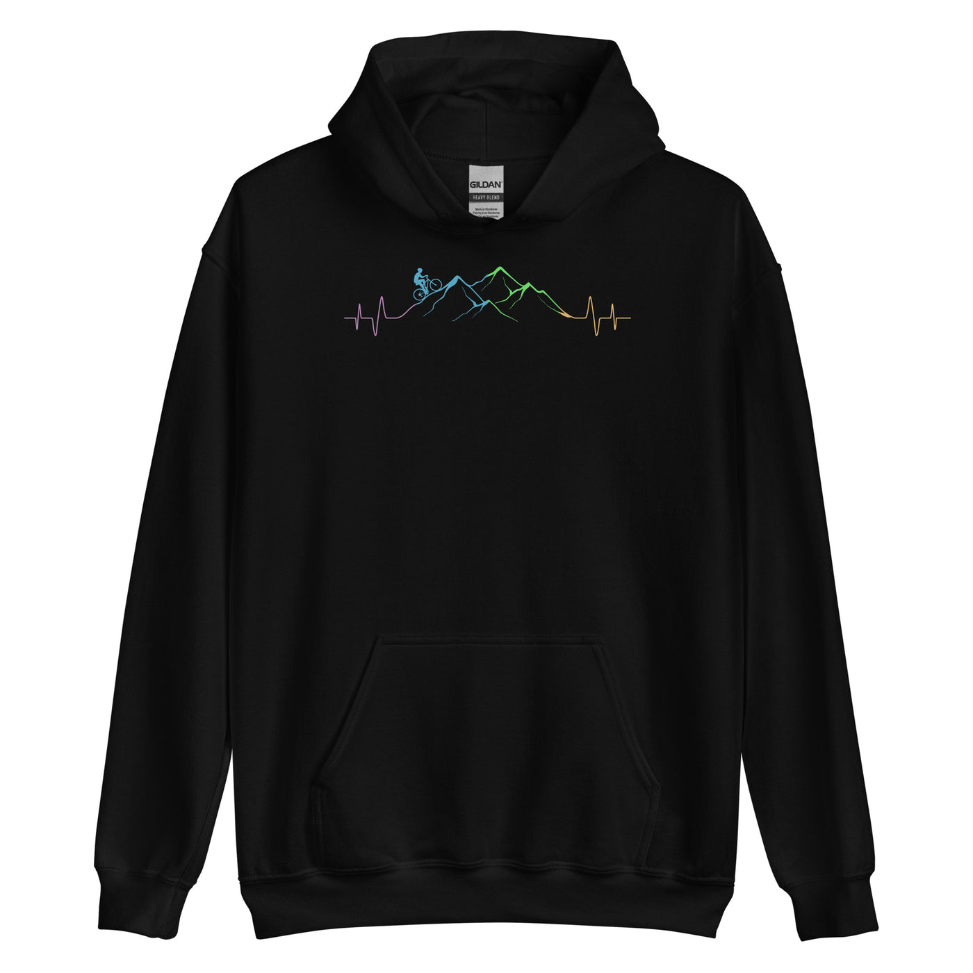 Mountainbiker Auf Berg - Unisex Hoodie mountainbike Schwarz