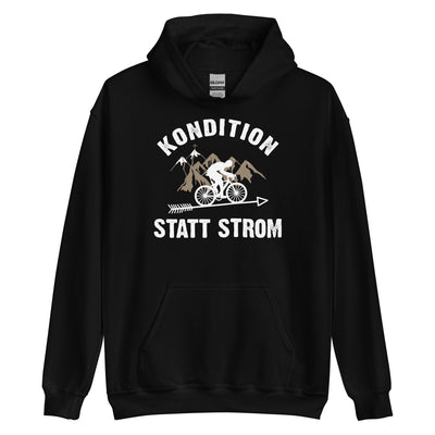 Kondition Statt Strom - Unisex Hoodie fahrrad mountainbike Schwarz