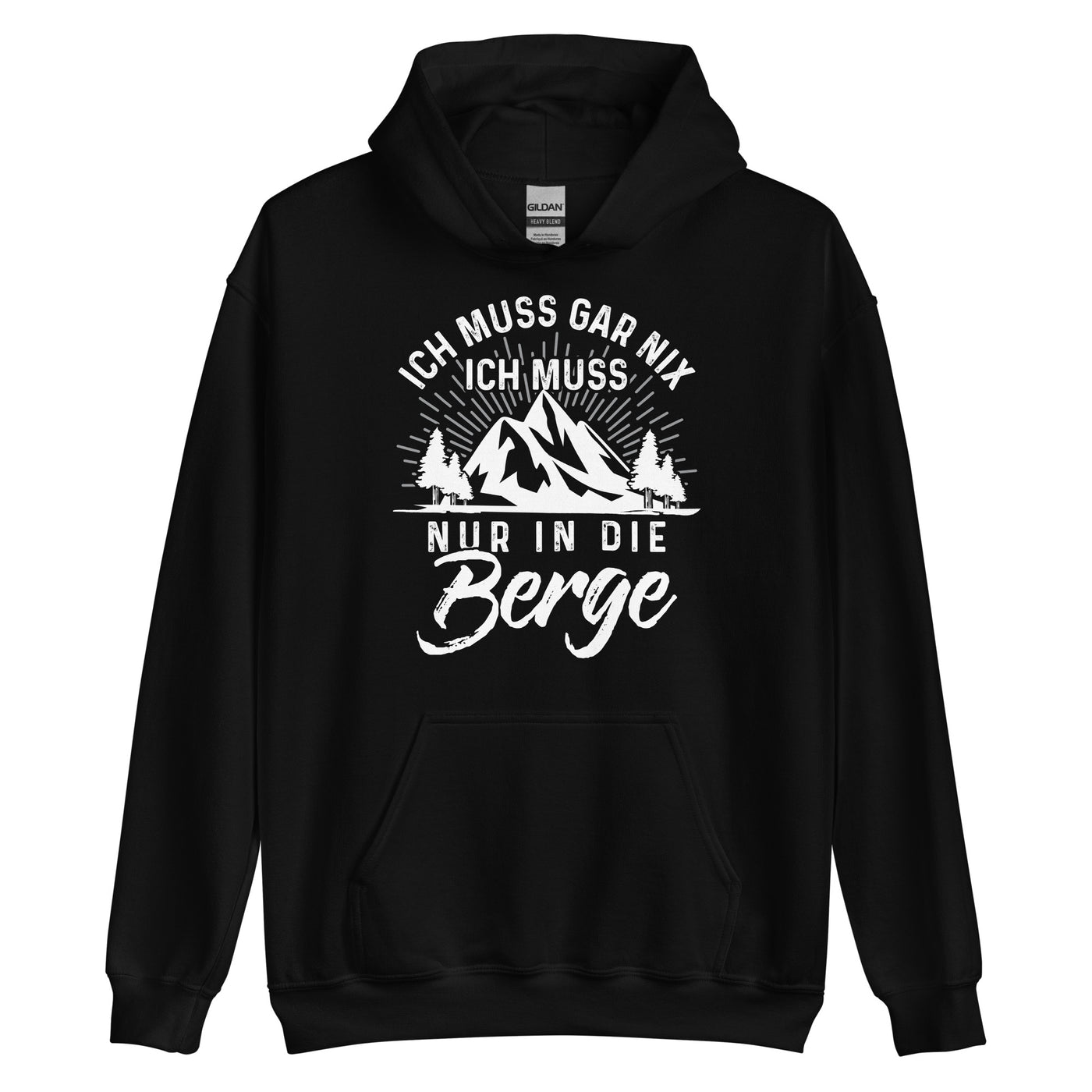 Ich Muss Nur In Die Berge - Unisex Hoodie berge wandern Schwarz