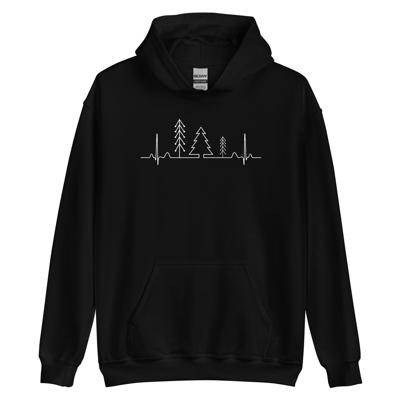 Herzschlag Wald - Unisex Hoodie camping Schwarz