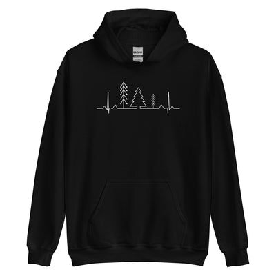 Herzschlag Wald - Unisex Hoodie camping Schwarz