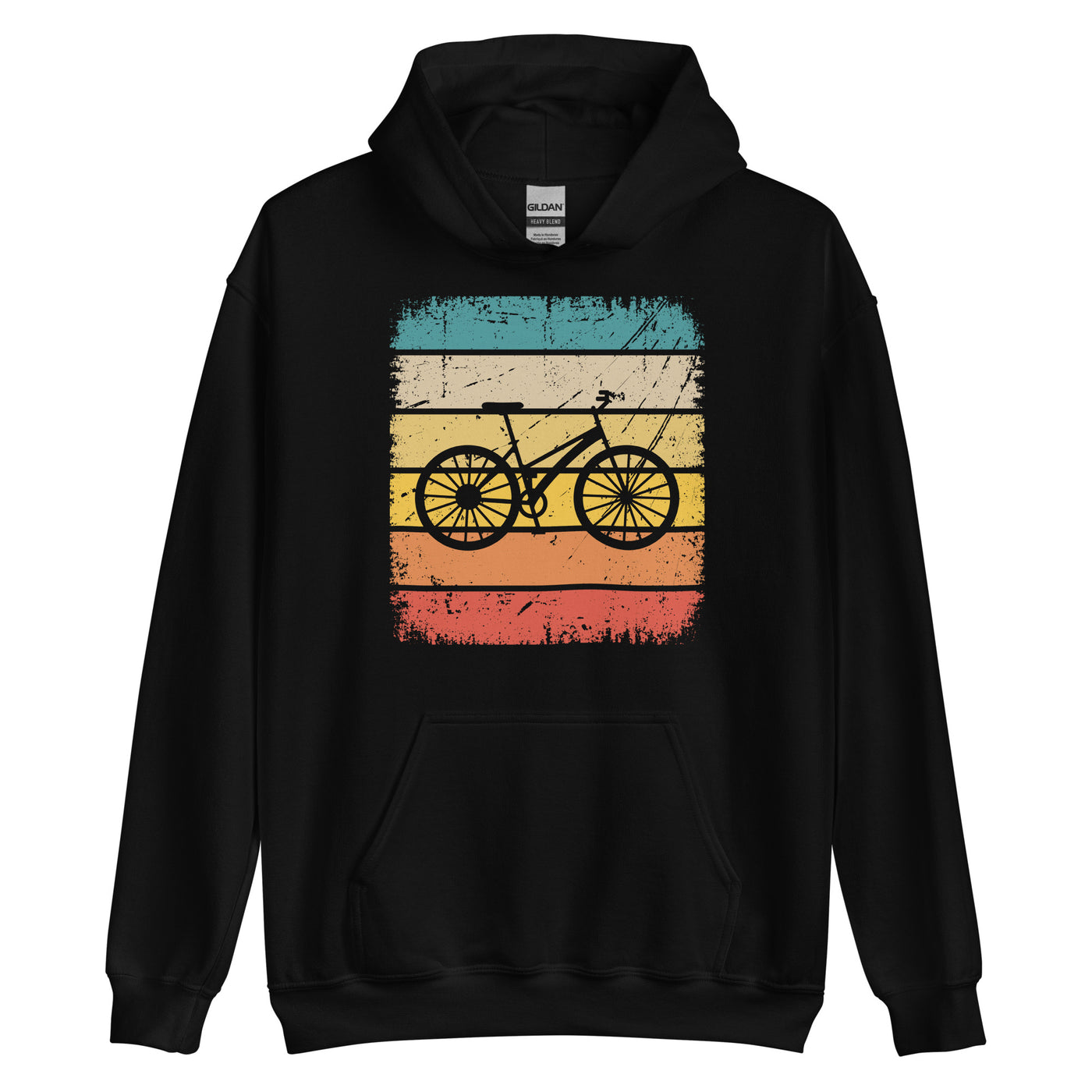 Vintage Square And Cycling - Unisex Hoodie fahrrad Schwarz